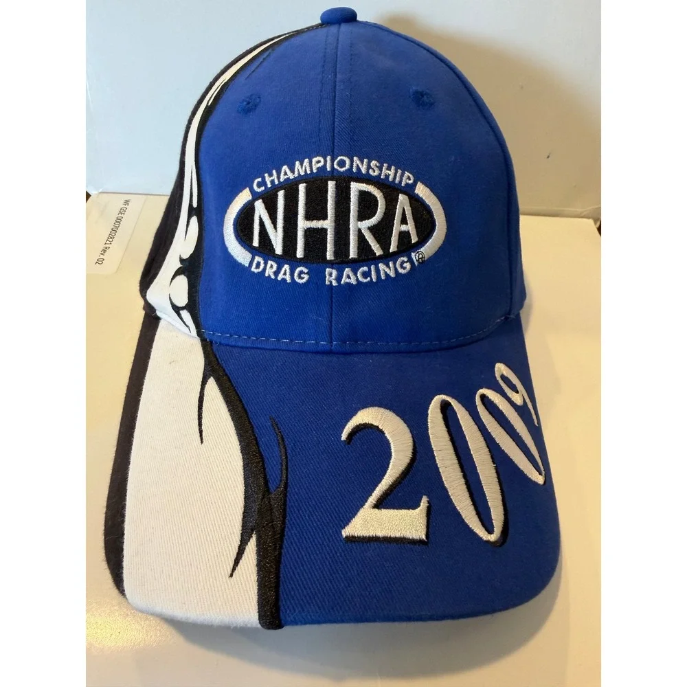 NHRA Championship Drag Racing 2009 Hat MainGate BlueBlack Adjustable Cap Vintage